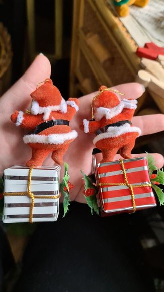 Vintage 10 Christmas Tree Decorations Santa, Plastic Bells,Teddys,Paper Lantern - Picture 4 of 16